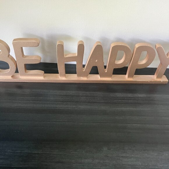 Gold "Be Happy" Sign GUC - Picture 2 of 2